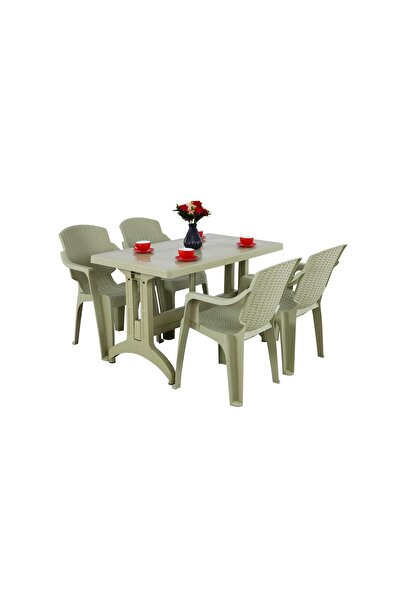 Mandella Zeugma 70x120 Golf Koltuk 4 Kişilik Masa Takımı Çölbeji
