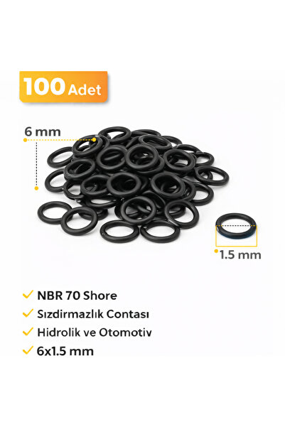Yerli Oring Kalınlık 1.5 Mm İç Çap 6 Mm Dış Çap 9 Mm 1.5x6 70 Shore Nitril Nb...