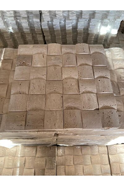 Polen Stone Hasır Model Light Traverten Fileli Duvar Kaplama Doğal Taş