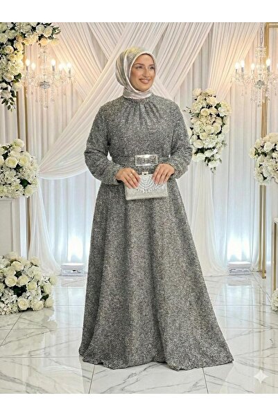 Butik büyük beden Mevsimli Kemerli Kloş Elbise