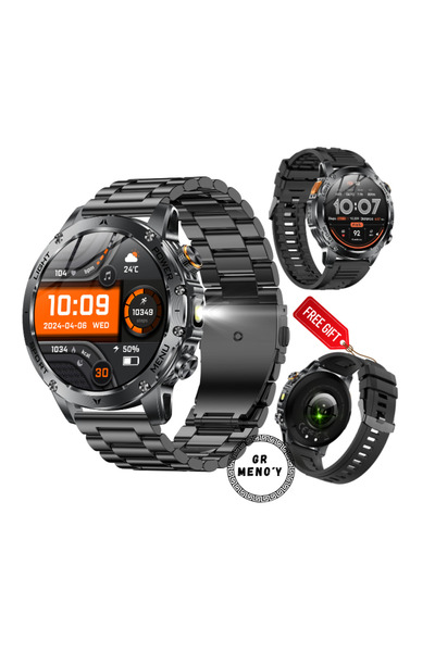 gitech Έξυπνο ρολόι με κλήσεις Bluetooth, φακό, ειδοποιήσεις, SMS, ελληνική γ...