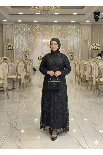 Butik büyük beden Taşlı Boncuklu Abiye