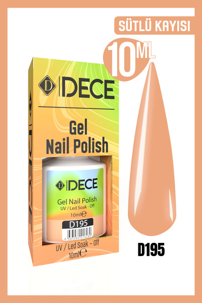 d dece Kalıcı Oje Uv Led D195 (TURUNCU SERİSİ) 10ml