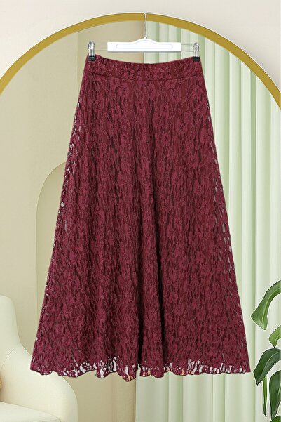 HİJABAYA Φούστα δαντέλας γκιπούρ με σχέδια και επένδυση