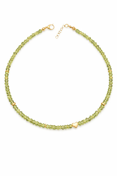 Cunda Doğal Taş Design Zebercet ( peridot ) Doğal Taş Kolye