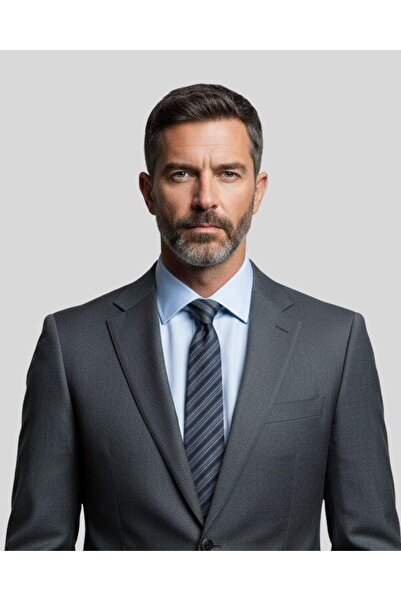 1001 Kravat ربطة عنق مخططة باللون الأزرق الداكن بعرض 8 سم