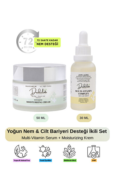 DUDELNA Multi Vitamin Serum & Su Bazlı Moisturizing Krem İkili Set | Cilt Ayd...