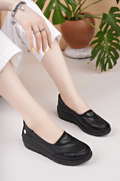 Mammamia D25Ya 7450 Black Genuine Leather Women's Shoes