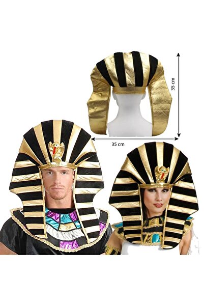 partidolu Halloween Egyptian Mısır Altın Renk Kobra Yılan Başlıklı Kumaş Malz...