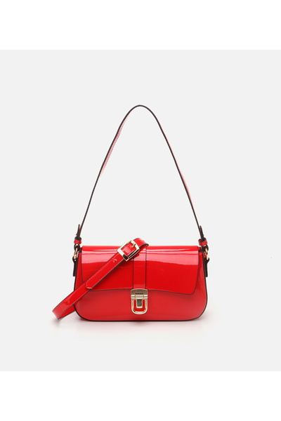 Hotiç Kadın Kırmızı Kilit Detaylı Çapraz Askılı Çanta