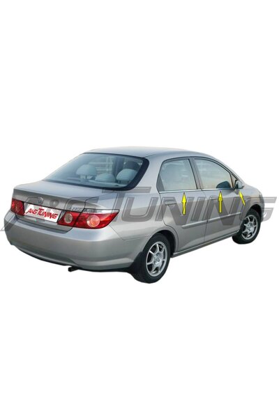 A&G Tuning Honda City Krom Cam Çıtası 2006-2009 Arası 6 Prç. Paslanmaz Çelik