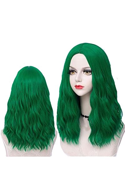 partidolu Хелоуин зелена дълга парти перука 60 см