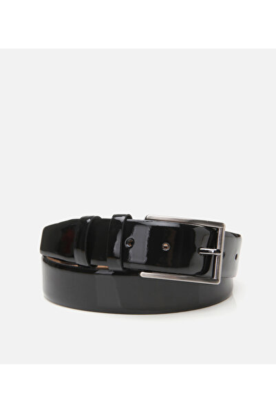 Hotiç Erkek Rugan Deri Siyah Kemer