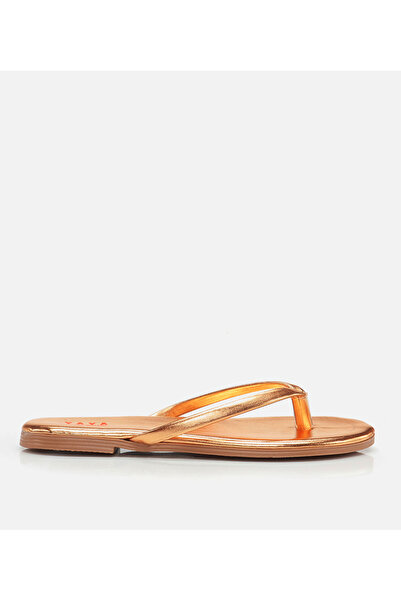 Hotiç Γυναικείες πορτοκαλί πλακέ παντόφλες Yaya