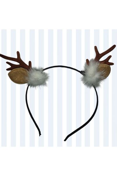 partidolu Coroană de Crăciun în formă de corn de cerb cu urechi și pluș pompoane