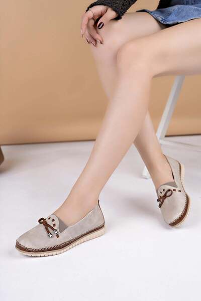 Nesil Shoes حذاء سيلينا 346 بيج تان اليومي للنساء