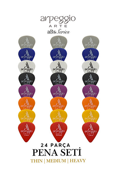 arpeggio ARTE Gitar Pena Seti 24’lü – ABS Series 3 Kalınlık (0.60 / 0.81 / 1....