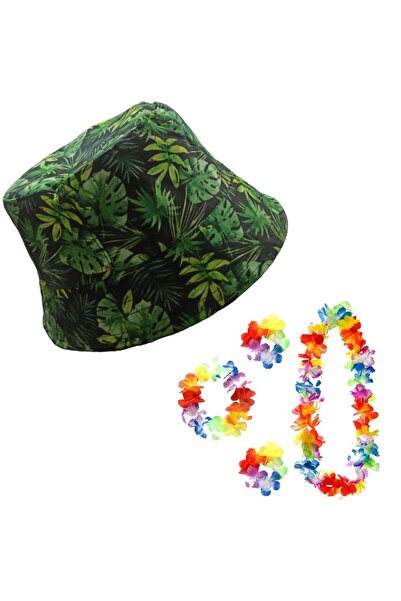 partidolu 4-dijelni havajski set i model kante, letnji platneni šešir sa trop...