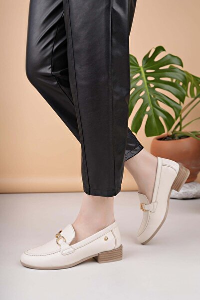 Mammamia D25YA 3355 Pantofi de damă masculin din piele naturală crem