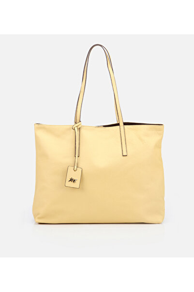 Hotiç Kadın Deri Sarı Tote Çanta