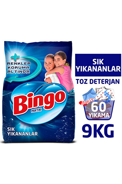 Bingo Matik Sık Yıkanan Çamaşırlara Özel 9 Kg