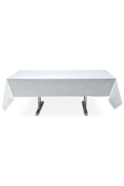partidolu White Color Plastic Party Tablecloth 180 cm