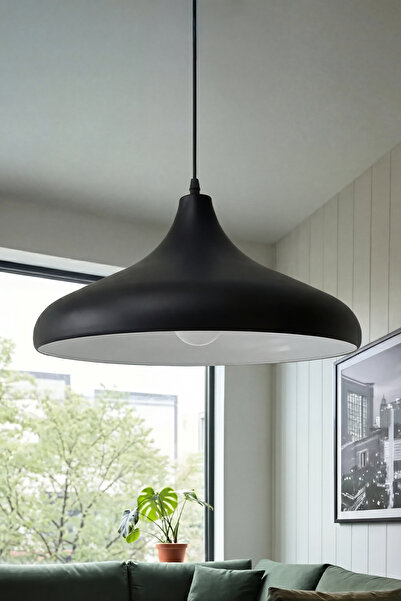 Marrien Nova Tekli Siyah Metal Sarkıt (35 cm) Salon, Mutfak & Cafe için Dekor...