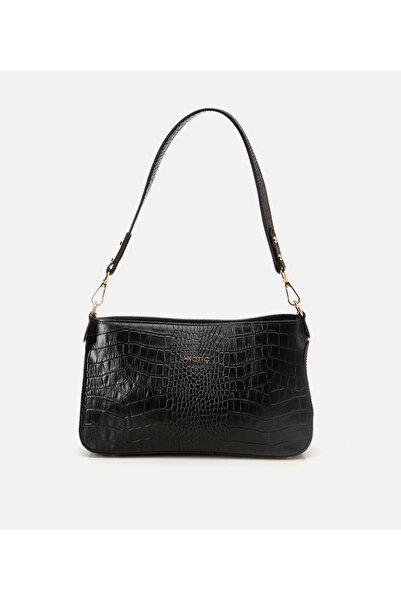 Hotiç Kadın Deri Siyah Omuz Çantası