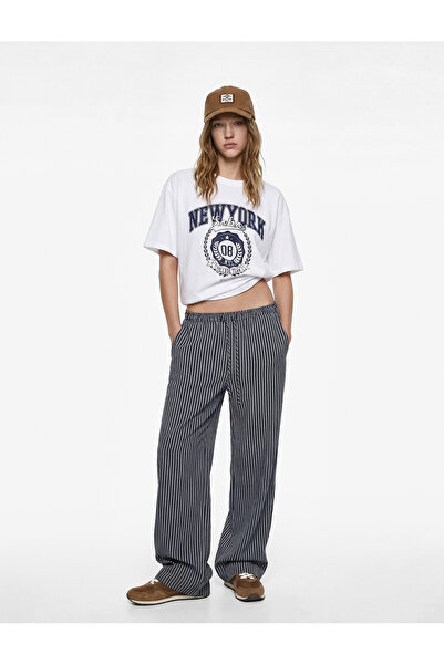 Koton Short Sleeve Crew Neck Cotton Oversize Printed T-Shirt