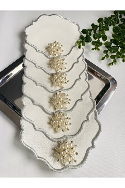 ELÇİÇEK HOME منديل تقديم، منديل كوكتيل، منديل تقديم جانب القهوة 6 قطع