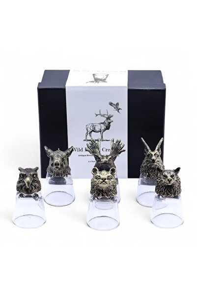 AW Gifts Set cadou de 6 pahare de shot (50ml) - Creaturi sălbatice ale păduri...