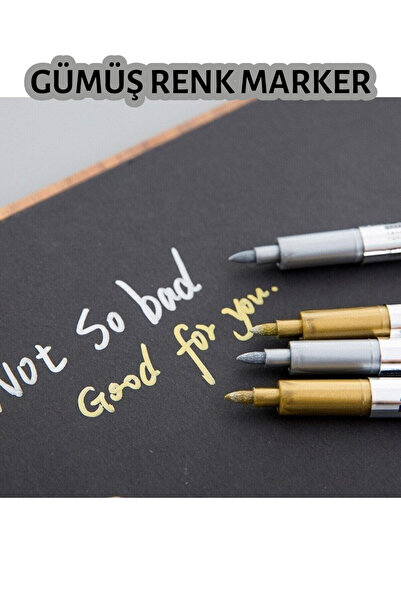 cnk craft shop Gümüş Renk Kalem Marker / Epoksi Reçine Varak Kalem Gümüş Renk...