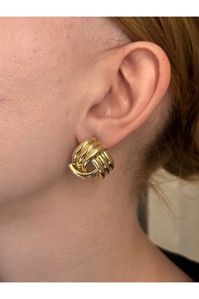 Charmist Çelik mini düğüm sarmal küpe