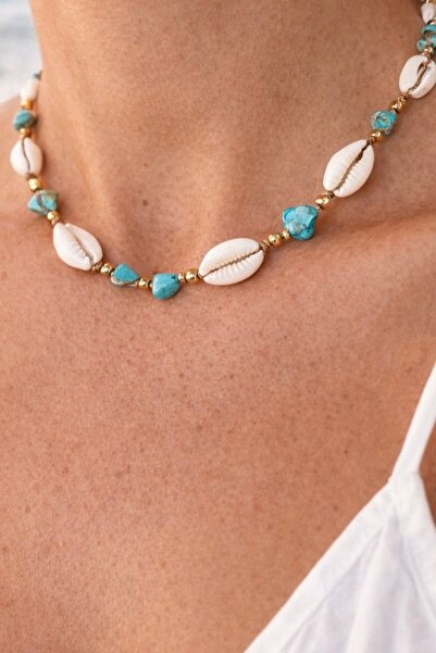 By Song Aksesuar Sea Shell Turquoise Necklace
