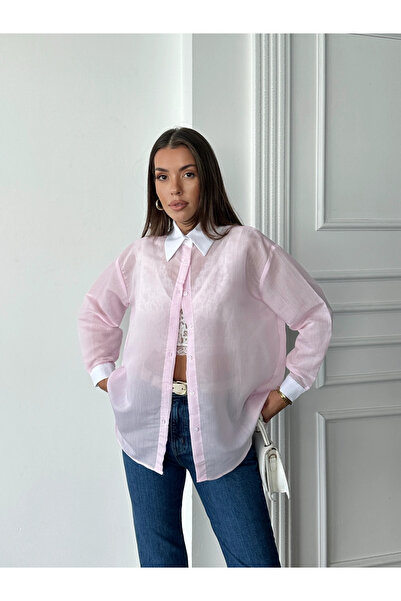 mydukkan.co Transparan Gömlek - Pembe