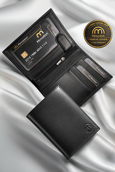Mimodish محفظة رجالية عمودية فاخرة من الجلد الحقيقي من الدرجة الأولى مع بطانة...