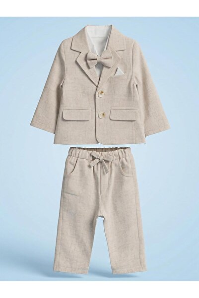 Civil Baby Takım Elbise Görünümlü 6-18 Ay Takım - Bej