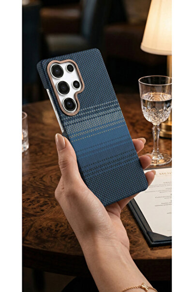 TechTrove غطاء كربون دي منقوش فاخر متوافق مع ميزة ماجسيف لهاتف سامسونج جالاكس...