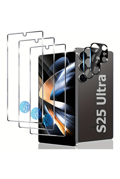 Choice 3 واقيات شاشة و2 فيلم عدسة عالي الدقة لهاتف Galaxy S25 Ultra، يدعم خاص...