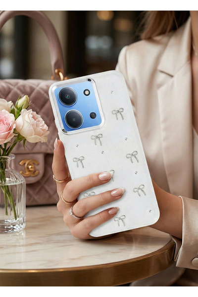 TechTrove غطاء شفاف عالي الجودة منقوش D منقوش S لمّاع متوافق مع Redmi 15C