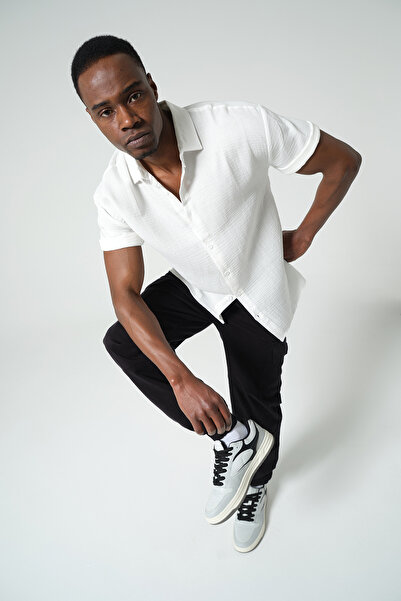 Domoda 100% pamuk Muslin tkana tkanina Udobna muška košulja kratkih rukava @M...