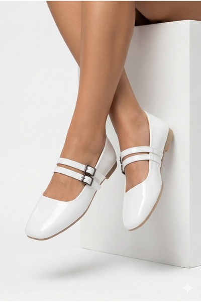 StWenn Balerini pentru femei cu două catarame, pantofi confortabili, casual ș...