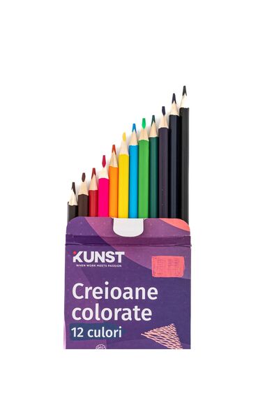 Kunst Комплект цветни моливи, многоцветни, 12 броя