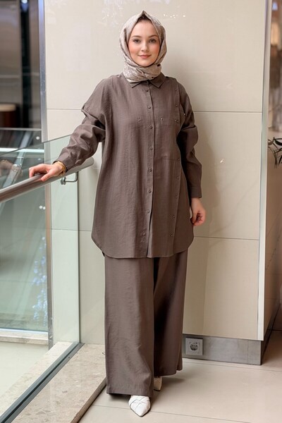 Ceremony Çapraz Cep Detaylı Pantolonlu Safari Takım