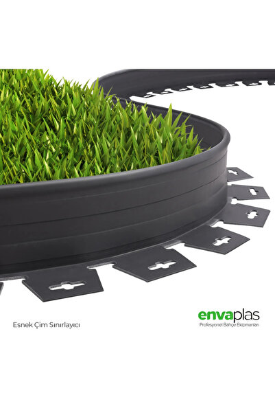 EnvaPlas Profesyonel Bahçe Ekipmanları Pratik Garden Çim Ayırıcı 25 M Antrasi...