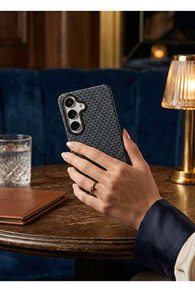 TechTrove غطاء كربون دي منقوش فاخر متوافق مع هاتف سامسونج جالاكسي إس26 مع ميز...