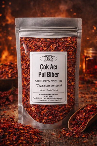 TOS The Organic Spices Çok Acı Pul Biber 100 gr (1. KALİTE) Capsicum Annuum /...