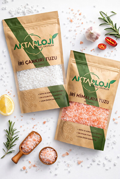 aktarloji 6 Kg Öğütmelik İri Tuz Seti: ( 3 Kg Çankırı Kaya Tuzu + 3 Kg Pembe ...