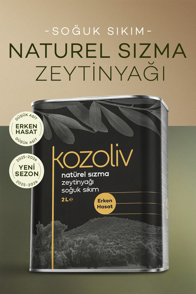 kozoliv 2025-26 Yeni Sezon Erken Hasat Soğuk Sıkım Zeytinyağı 2 LT