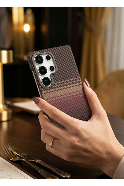 TechTrove غطاء كربون دي منقوش فاخر متوافق مع ميزة ماجسيف لهاتف سامسونج جالاكس...